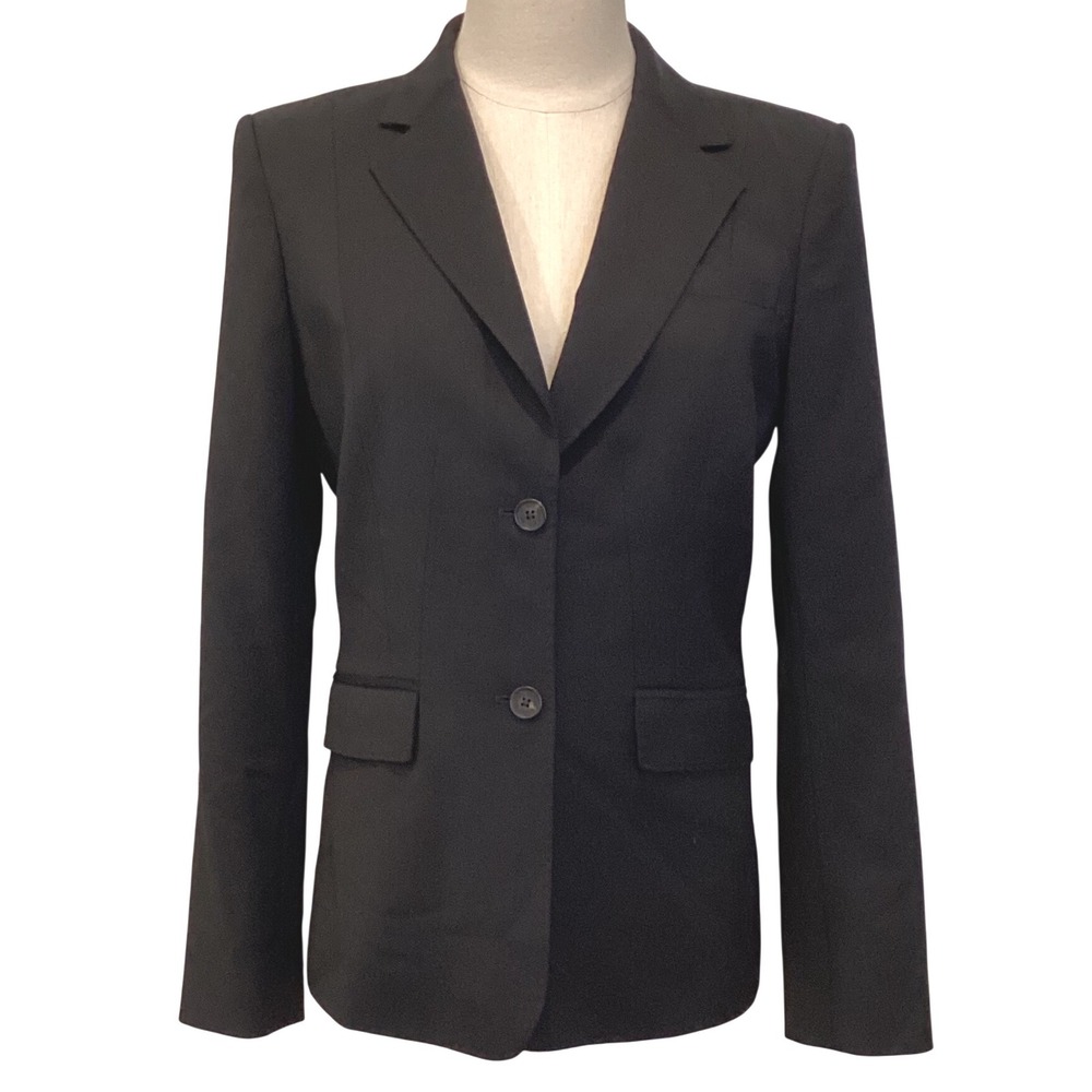 Brooks Brothers Black 2 Button Tailored Blazer Jacket Italian Wool Tollegno - 6